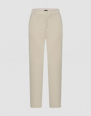 Beige Urban Revivo Knitted Carrot Fit Men's Pants | HZOYEP-768