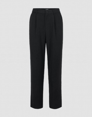 Black Urban Revivo Carrot Fit Men's Pants | ZGQCUY-315