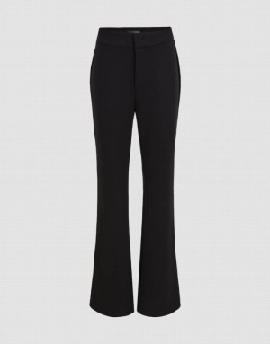 Black Urban Revivo Knitted Flare Women's Pants | TAMYHW-592