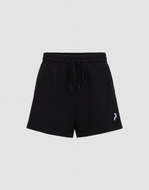 Black Urban Revivo Knitted Straight Women's Shorts | KZTQFR-947