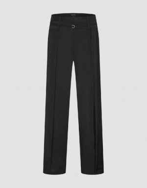 Black Urban Revivo Loose Straight Men's Pants | XOLYKP-174