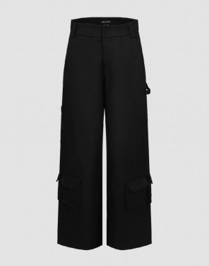 Black Urban Revivo Multi-Pocket Carrot Fit Women's Pants | SVXGAI-764