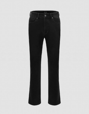 Black Urban Revivo Straight Men's Jeans | FLGYJQ-965