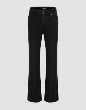 Black Urban Revivo Straight Women's Jeans | BZLDSV-078