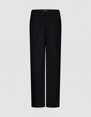 Black Urban Revivo Straight Women's Pants | JTRKIF-687