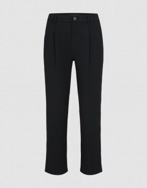 Black Urban Revivo Tailored Carrot Fit Men's Pants | THVAWG-542