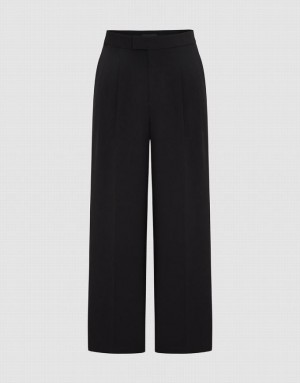 Black Urban Revivo Tailored Straight Women's Pants | LIFYTU-127