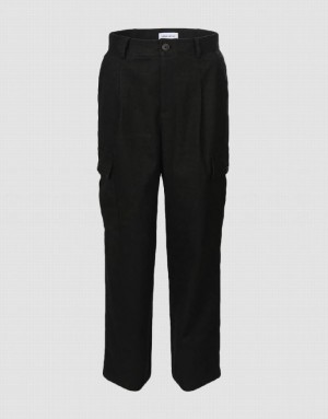 Black Urban Revivo Utility Pocket Women's Pants | NYWBRT-097