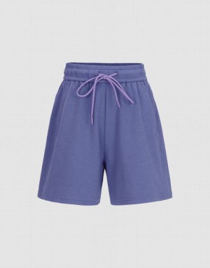 Blue Urban Revivo Drawstring Waist Women's Shorts | XTCBMW-076