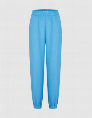 Blue Urban Revivo Elastic Waist Women's Joggers | PFBYVU-703