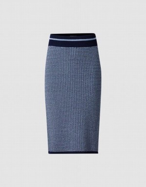 Blue Urban Revivo High Waist Knitted Women's Skirts | NAEMIQ-746