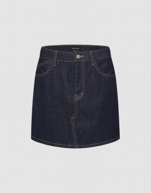 Blue Urban Revivo Mini A-Line Women's Denim Skirt | BIEHJY-234