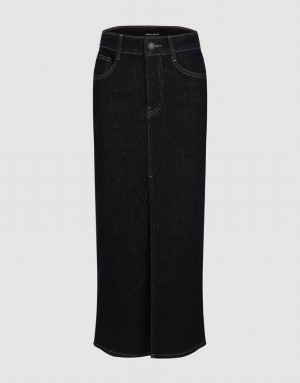 Blue Urban Revivo Skinny Straight Women's Denim Skirt | LWKDEX-249