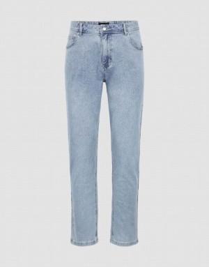 Blue Urban Revivo Straight Men's Jeans | PNWUXE-218