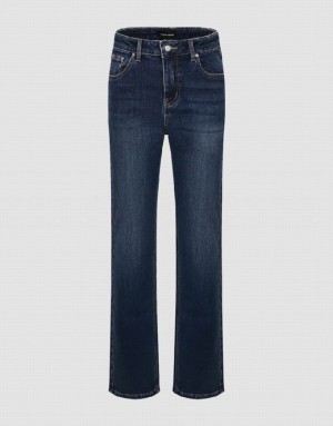 Blue Urban Revivo Straight Women's Jeans | HTJUFR-367