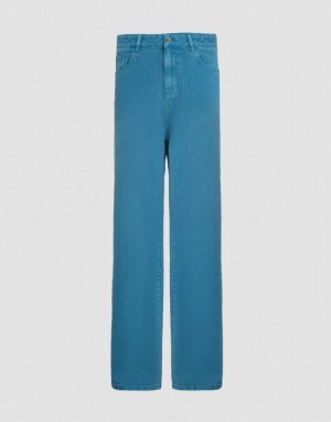 Blue Urban Revivo Straight Women's Jeans | LDMNYW-890