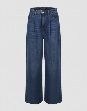 Blue Urban Revivo Wide-Leg Women's Jeans | MGWLDV-901