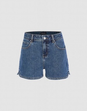 Blue Urban Revivo Women's Denim Shorts | YIXQPM-034