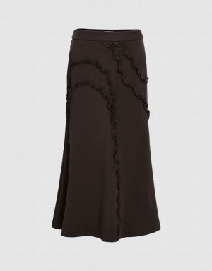 Brown Urban Revivo Midi Fishtail Women's Skirts | LNUXZR-261