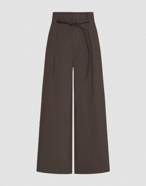 Brown Urban Revivo Straight Women's Pants | FKXVYZ-420