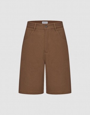 Brown Urban Revivo Urban Regular Women's Shorts | ZALKMD-314