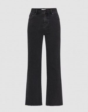 Dark Grey Urban Revivo Raw Hem Straight Women's Jeans | YISVLC-073