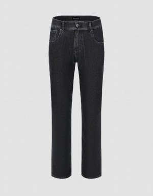 Dark Grey Urban Revivo Straight Men's Jeans | IGPDUB-419