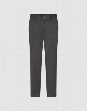 Dark Grey Urban Revivo Tailored Straight Men's Pants | JIYWBT-496