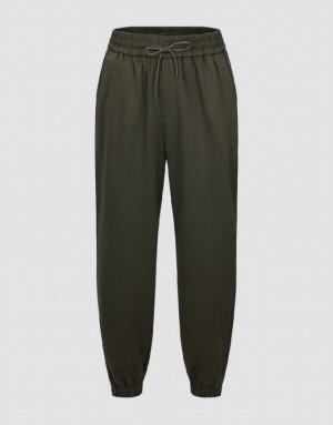 Green Urban Revivo Drawstring Waist Men's Joggers | PSRUTV-417