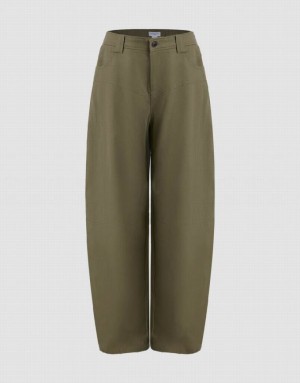 Green Urban Revivo Loose Carrot Fit Women's Pants | VWCUBN-245