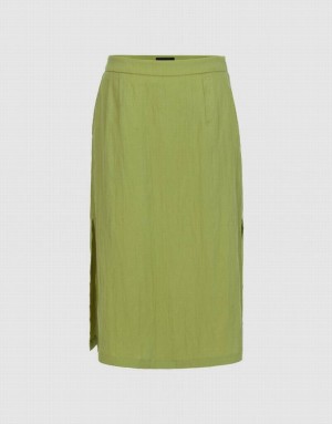 Green Urban Revivo Midi A-Line Women's Skirts | RXCGNI-718