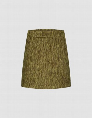 Green Urban Revivo Mini A-Line Women's Skirts | MGPYDV-142