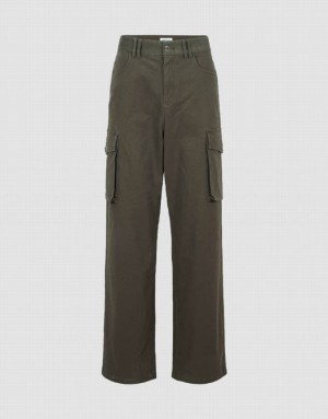 Green Urban Revivo Wide-Leg Men's Pants | JIBUAH-042