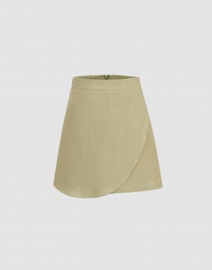 Green Urban Revivo Wrap Women's Skirts | PDXNUO-967