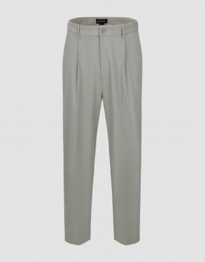 Grey Urban Revivo Carrot Fit Men's Pants | ICRWJO-412