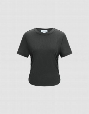 Grey Urban Revivo Crew Neck Skinny Women's T-Shirts | NTIHYQ-817