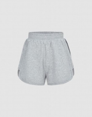 Grey Urban Revivo Elastic Waist Women's Shorts | MTKIJH-760