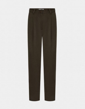 Grey Urban Revivo Fold Pleated Carrot Tailored Women's Pants | LORVWA-610