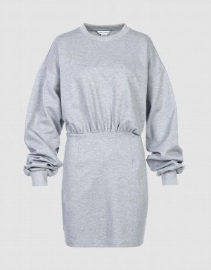 Grey Urban Revivo Plain Women's Casual Dress | KVNYHU-049