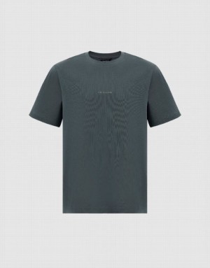 Grey Urban Revivo Standard Sleeve Crew Neck Men's T-Shirts | TLEKGH-468