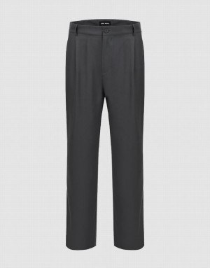 Grey Urban Revivo Tailored Straight Men's Pants | DKJMRW-276