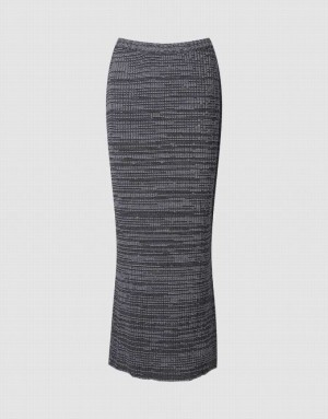 Grey Urban Revivo Textured Long Knitted Women's Skirts | KUWDCP-179