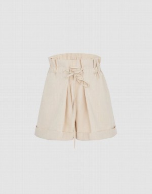 Khaki Urban Revivo Leisure Women's Shorts | TIDHKM-964