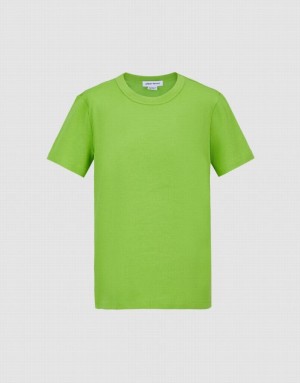 Light Green Urban Revivo Basic Crew Neck Women's T-Shirts | ULBHYE-427