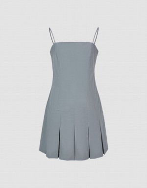 Light Grey Urban Revivo Pleated A-Line Cami Women's Dress | XSRQEH-582