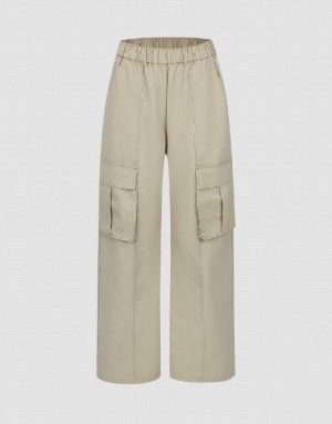 Light Khaki Urban Revivo Loose Women's Joggers | ACKEPM-539