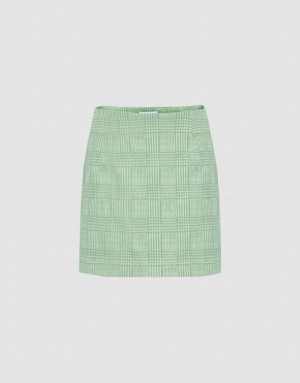 Mint Urban Revivo Plaid Pattern Mini Women's Skirts | DKYQVP-162