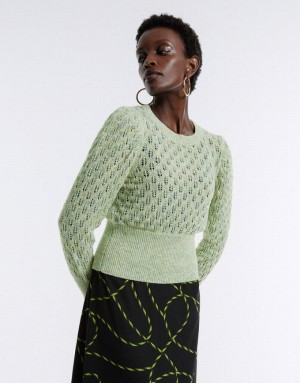 Mint Urban Revivo Pointelle Women's Sweaters | XUAPEF-038