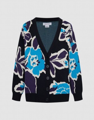 Multicolor Urban Revivo Floral Jacquard Button Up Women's Cardigan | UMFLYB-567