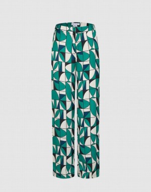 Multicolor Urban Revivo Geometric Print Wide Leg Women's Pants | ZGHYEU-617